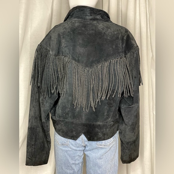 Women’s Fringe Biker Jacket. - Picture 4 of 6